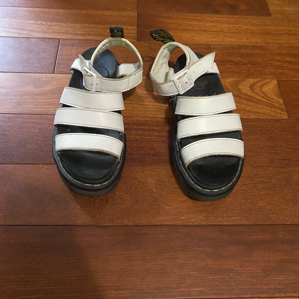 Dr. Martens White Platform Sandals